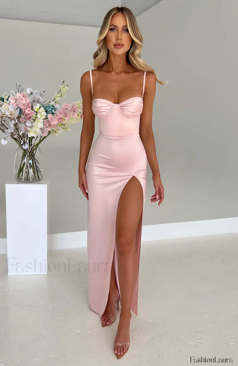 Alora Maxi Graceful Dress - Blush