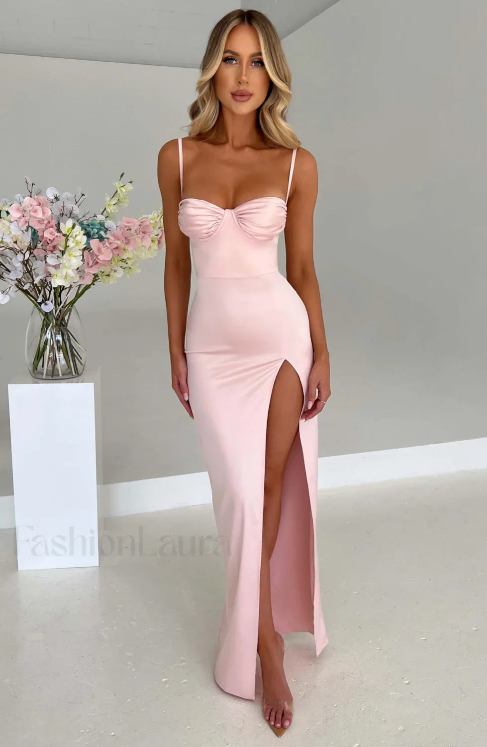 Alora Maxi Graceful Dress - Blush