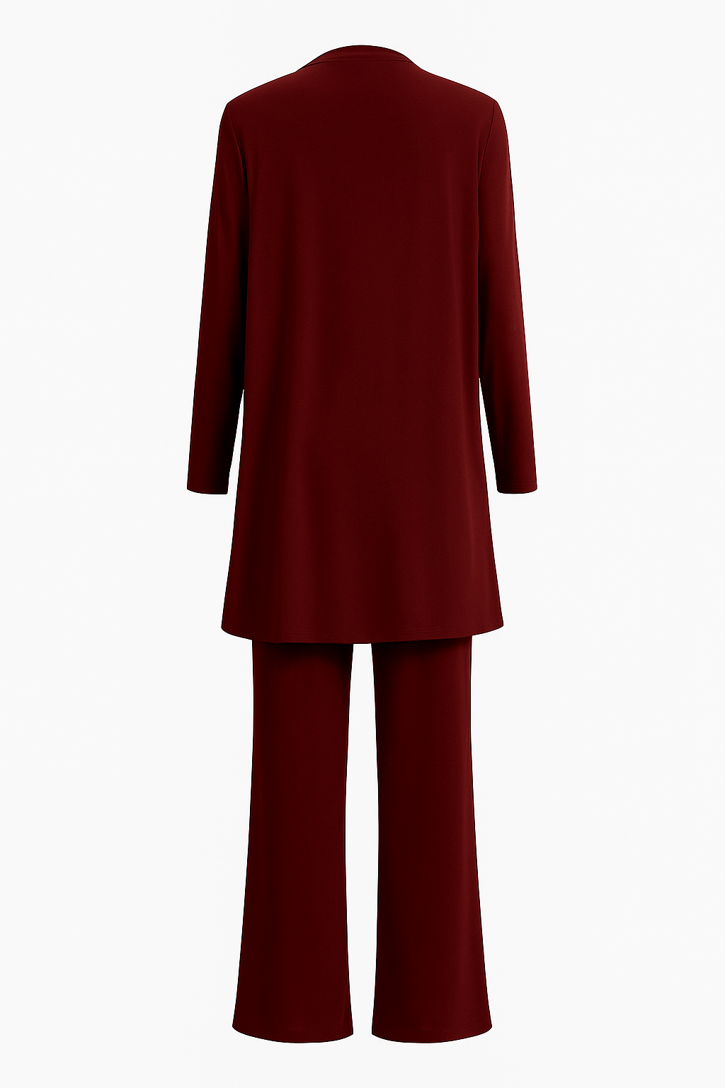 Long Cardigan Tank Top and Wide Leg Pants Three Piece Knit Set