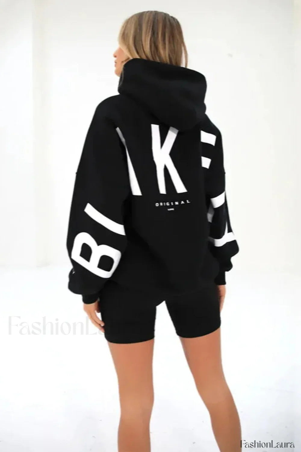 American Retro Letter Print Oversized Hoodie