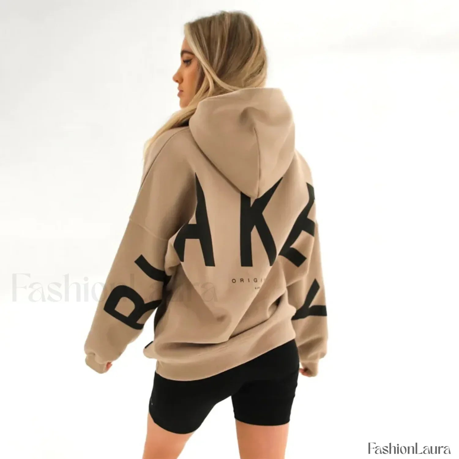 American Retro Letter Print Oversized Hoodie
