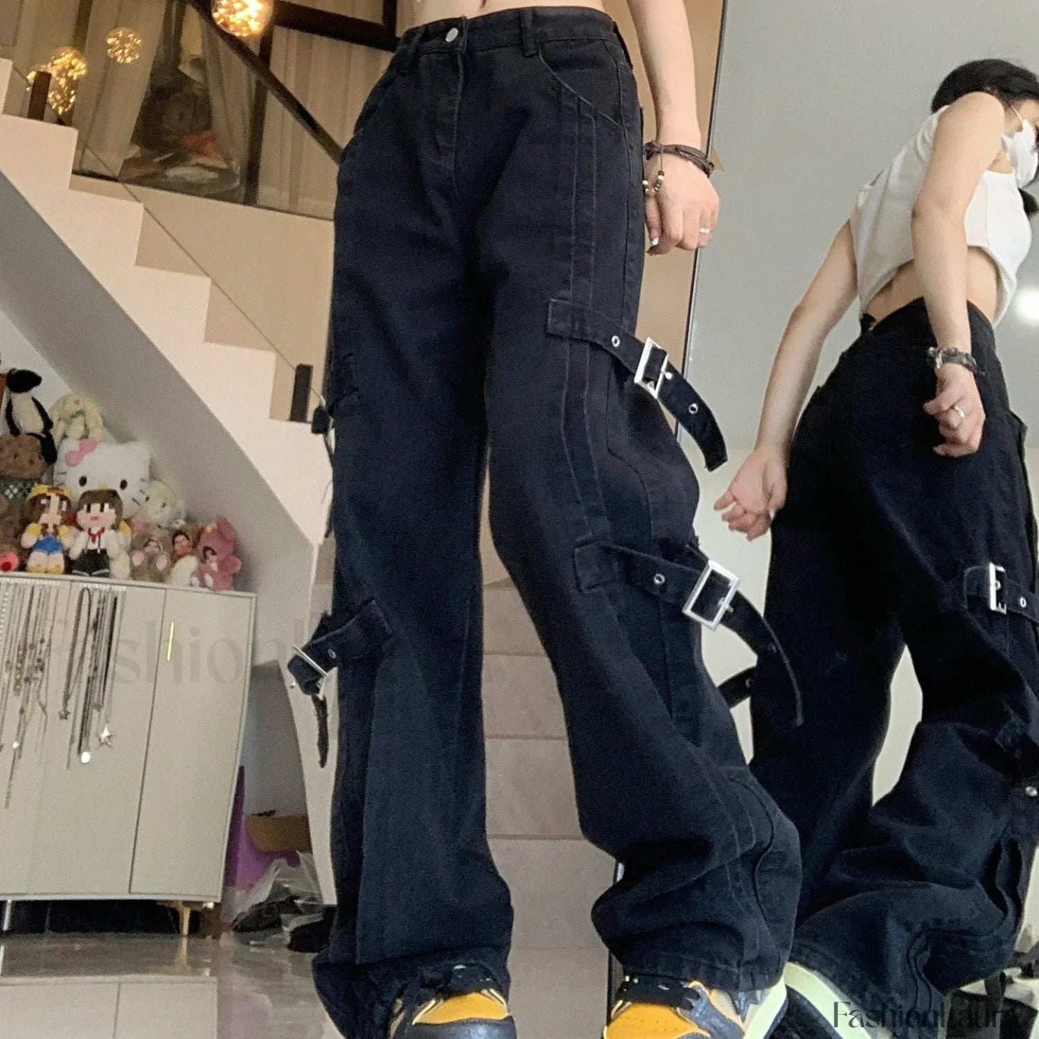American Style Graceful Retro Cargo Jeans
