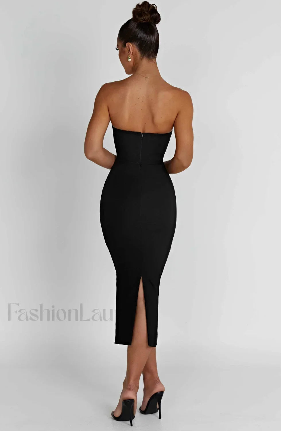 Amore Midi Graceful Dress - Black