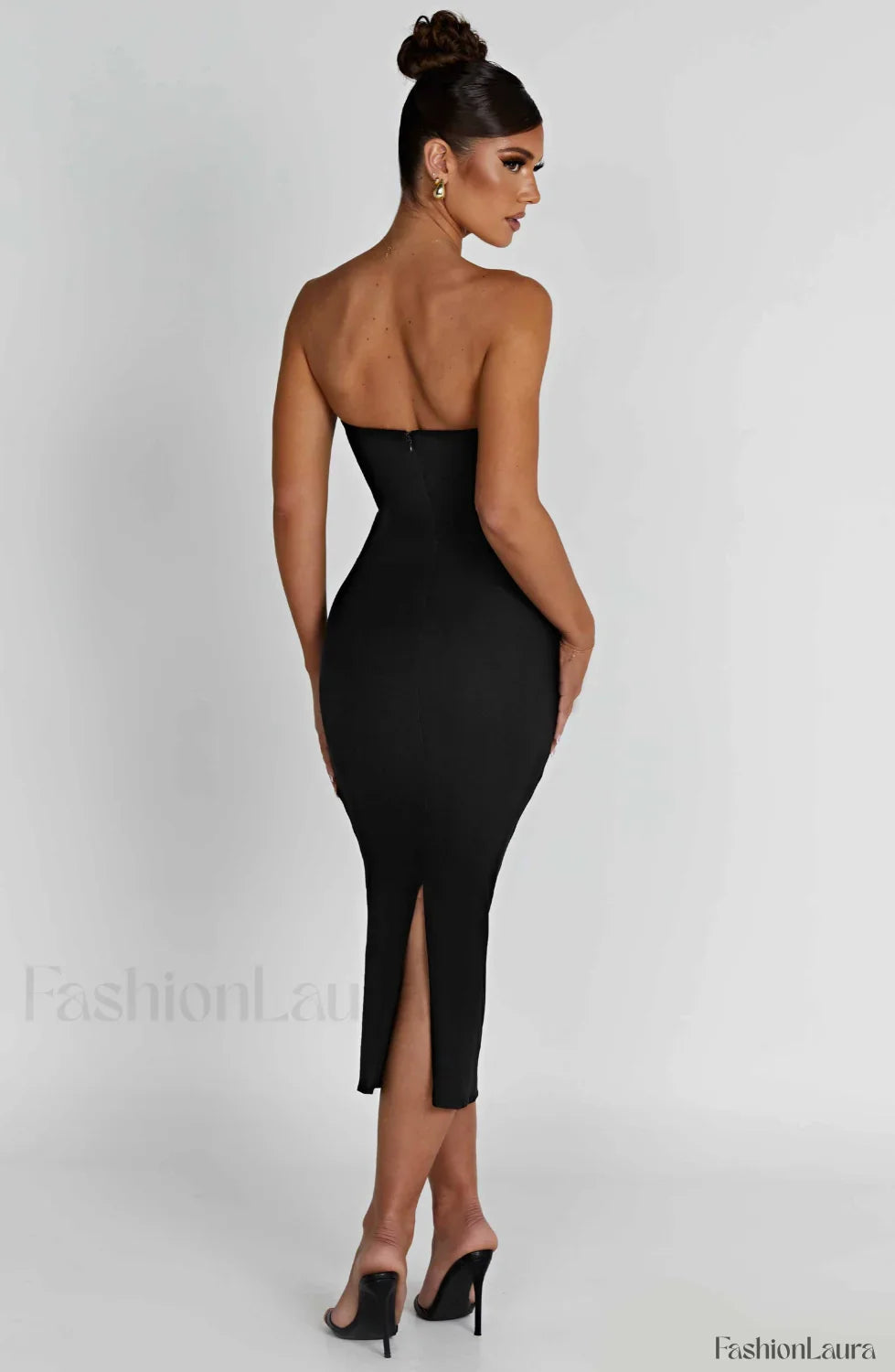 Amore Midi Graceful Dress - Black
