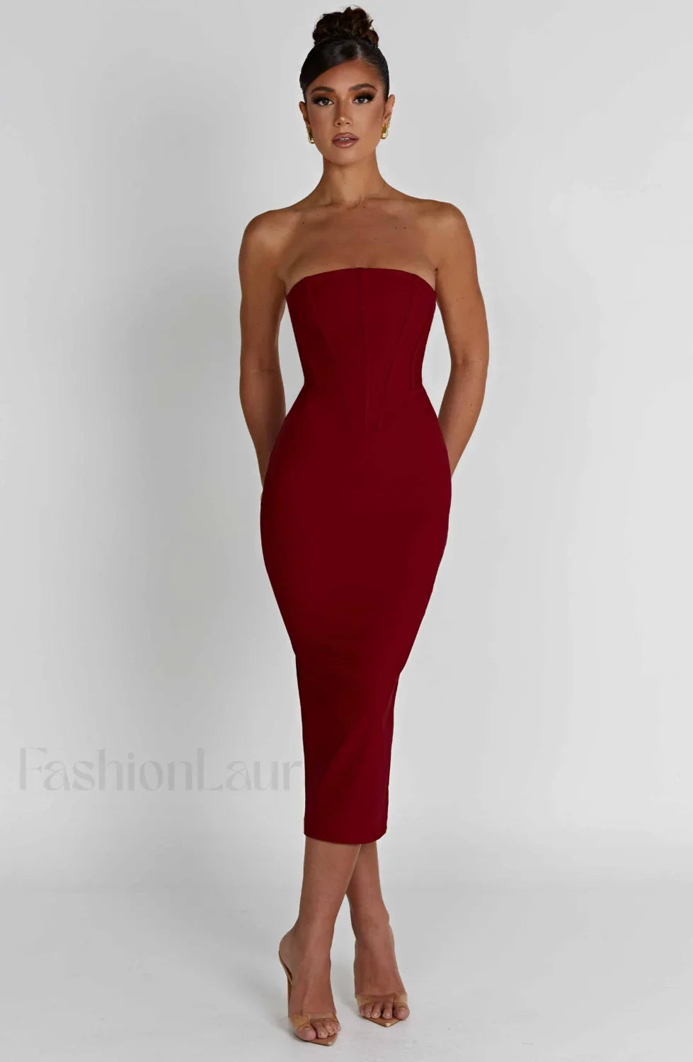 Amore Midi Graceful Dress - Red