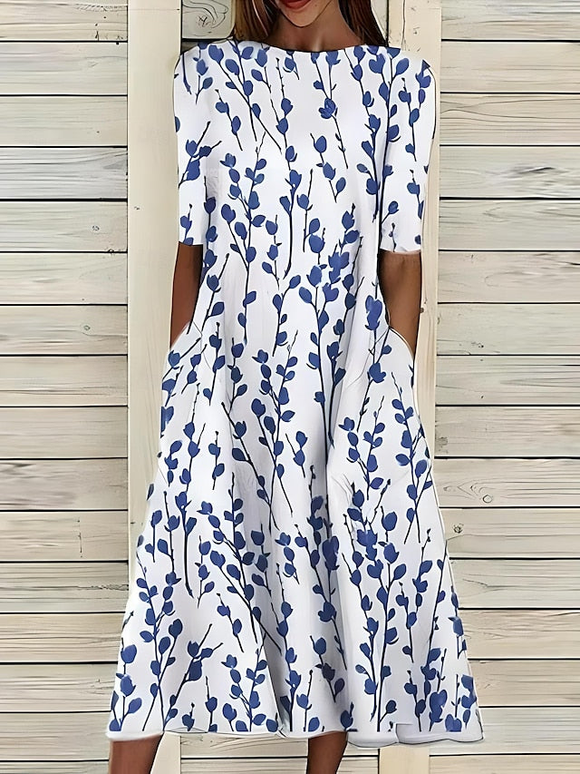 Annie | Coastal Bloom Dress Blue