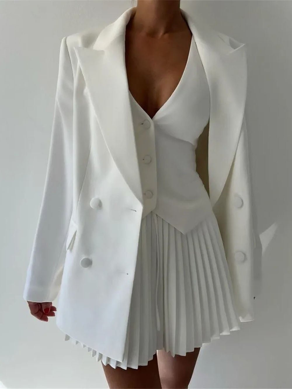 Andrea Single Breasted Top & Mini Skirt