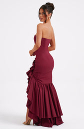 Strapless Ruffle High Split Mermaid Maxi Dress 5