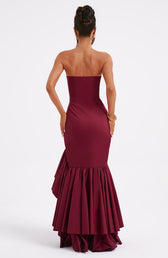 Strapless Ruffle High Split Mermaid Maxi Dress 3