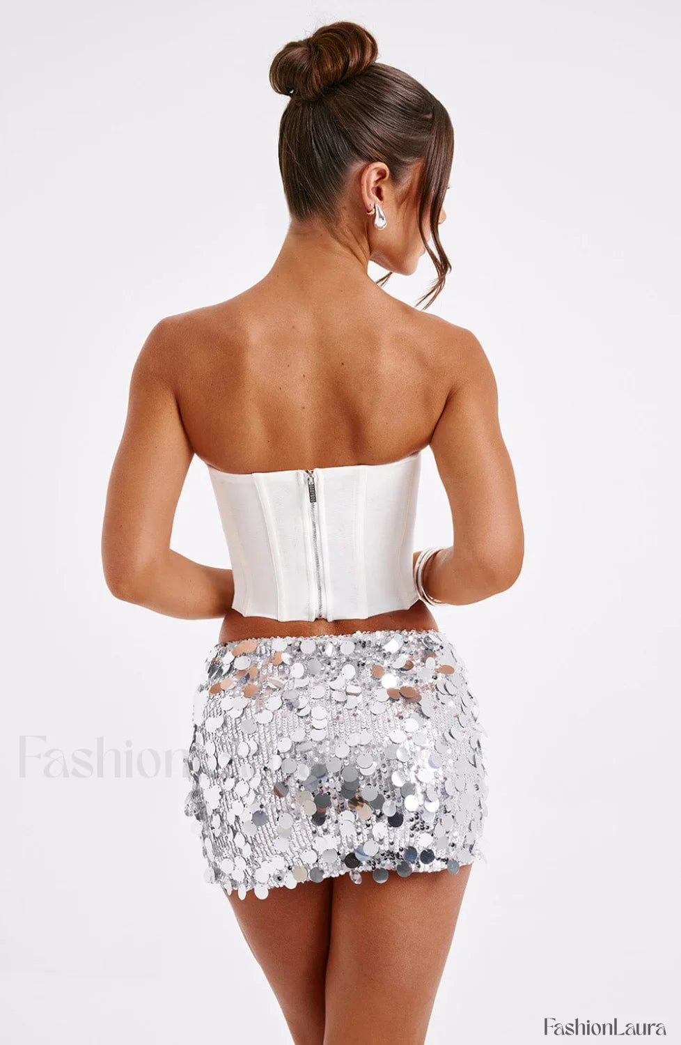 Anissa Mini Graceful Skirt - Silver