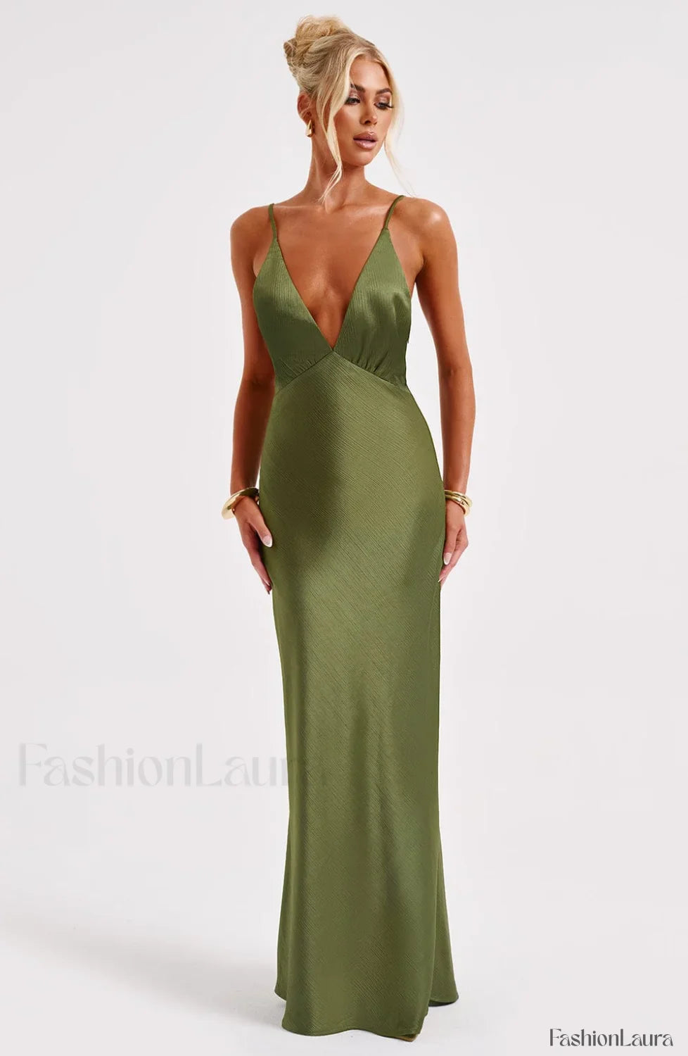 Anja Maxi Graceful Dress - Khaki
