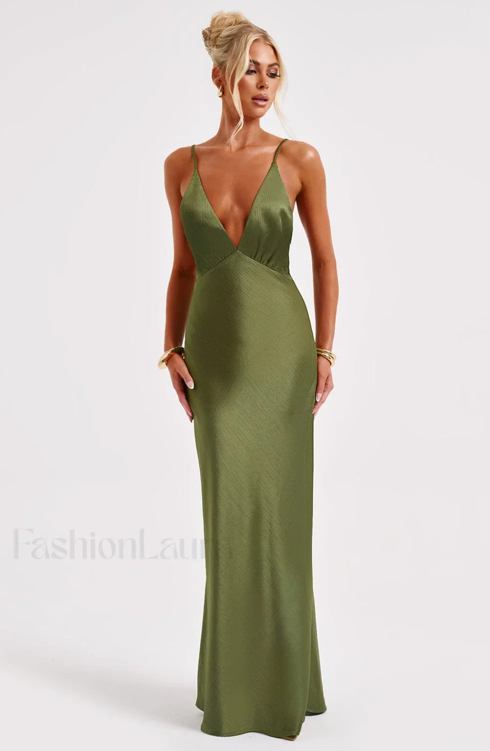Anja Maxi Graceful Dress - Khaki