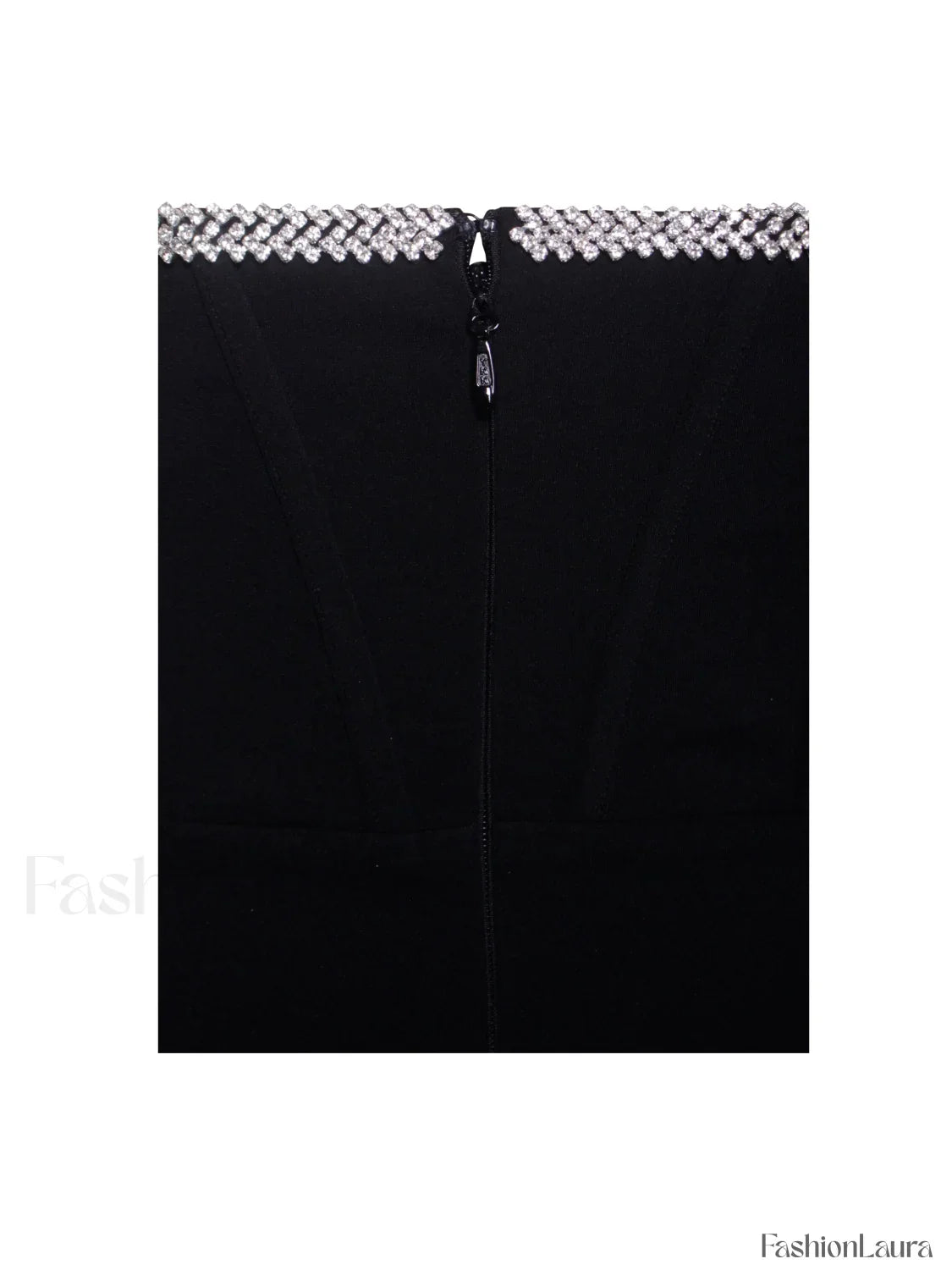 Annika Black Off Shoulder Long Trendy Sleeve Corset Dress With Crystal Trim