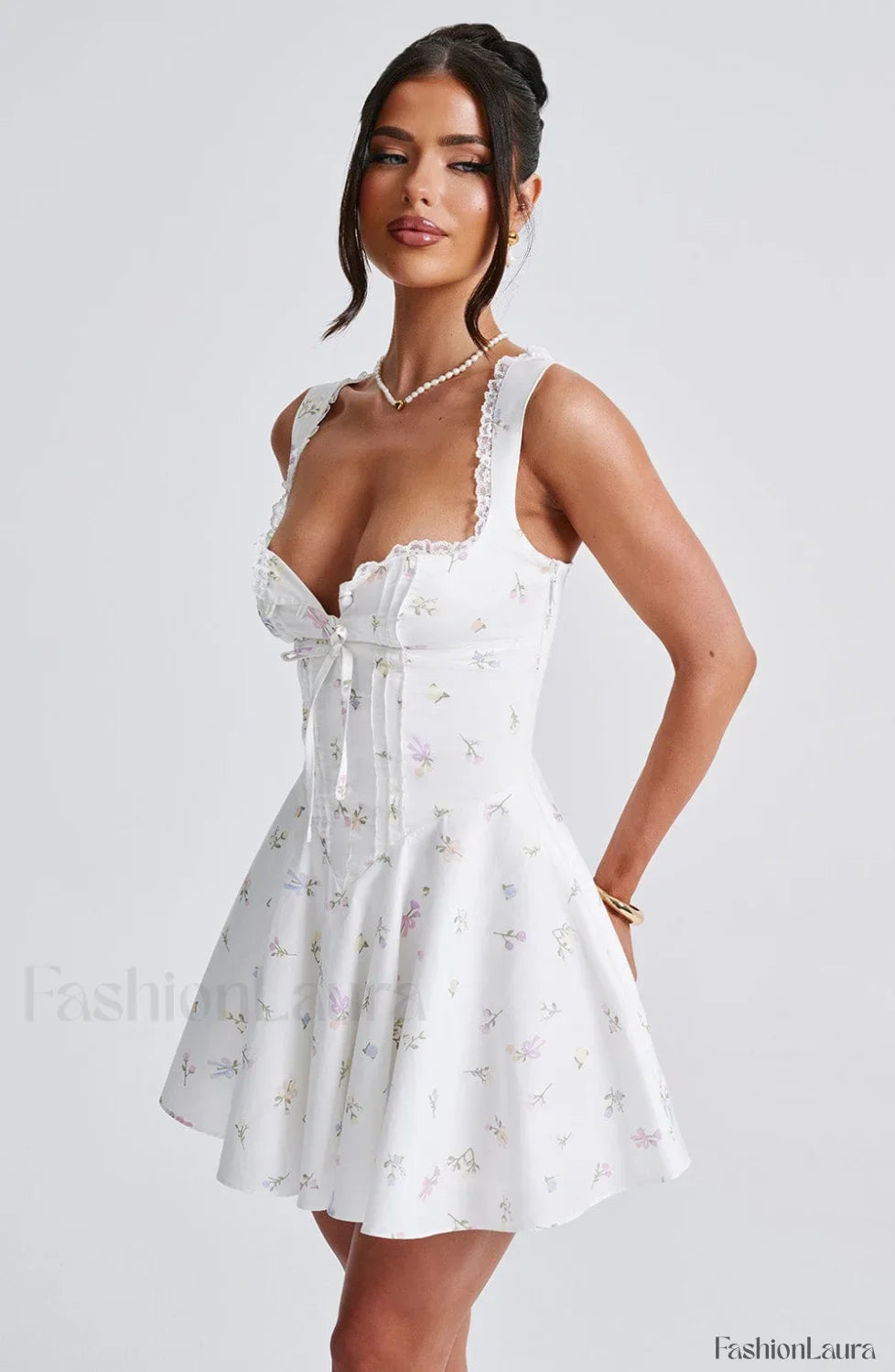 Antonella Mini Dress Trendy - Multi Floral Print