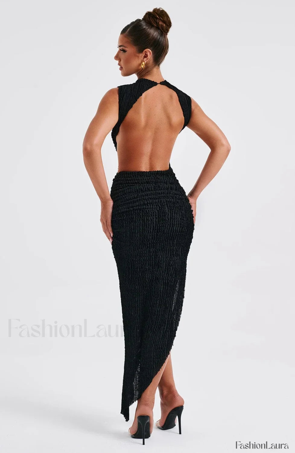 Aphrodite Midi Graceful Dress - Black