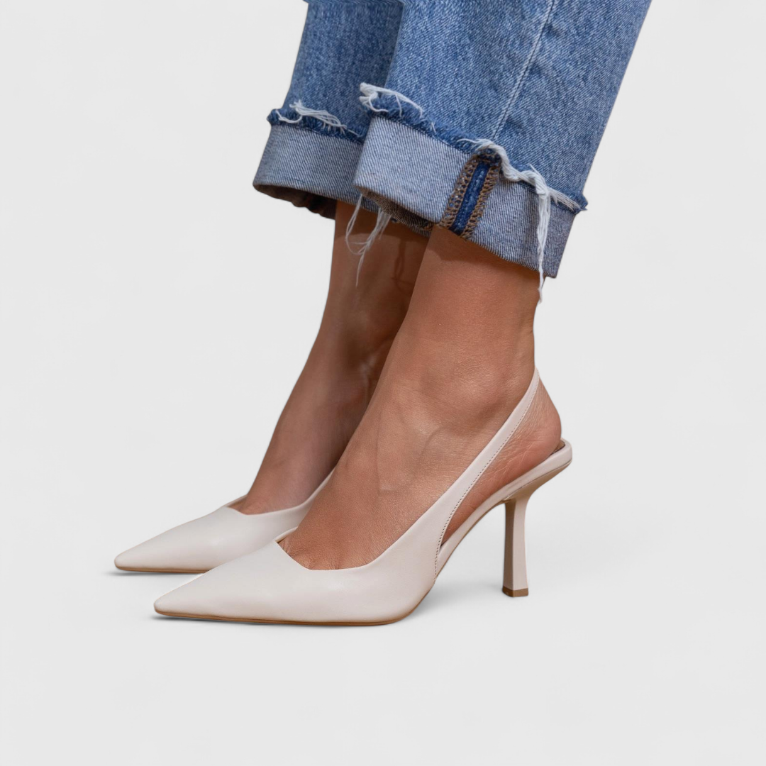 Pointed Toe Slingback Suede Stiletto Heel Pumps