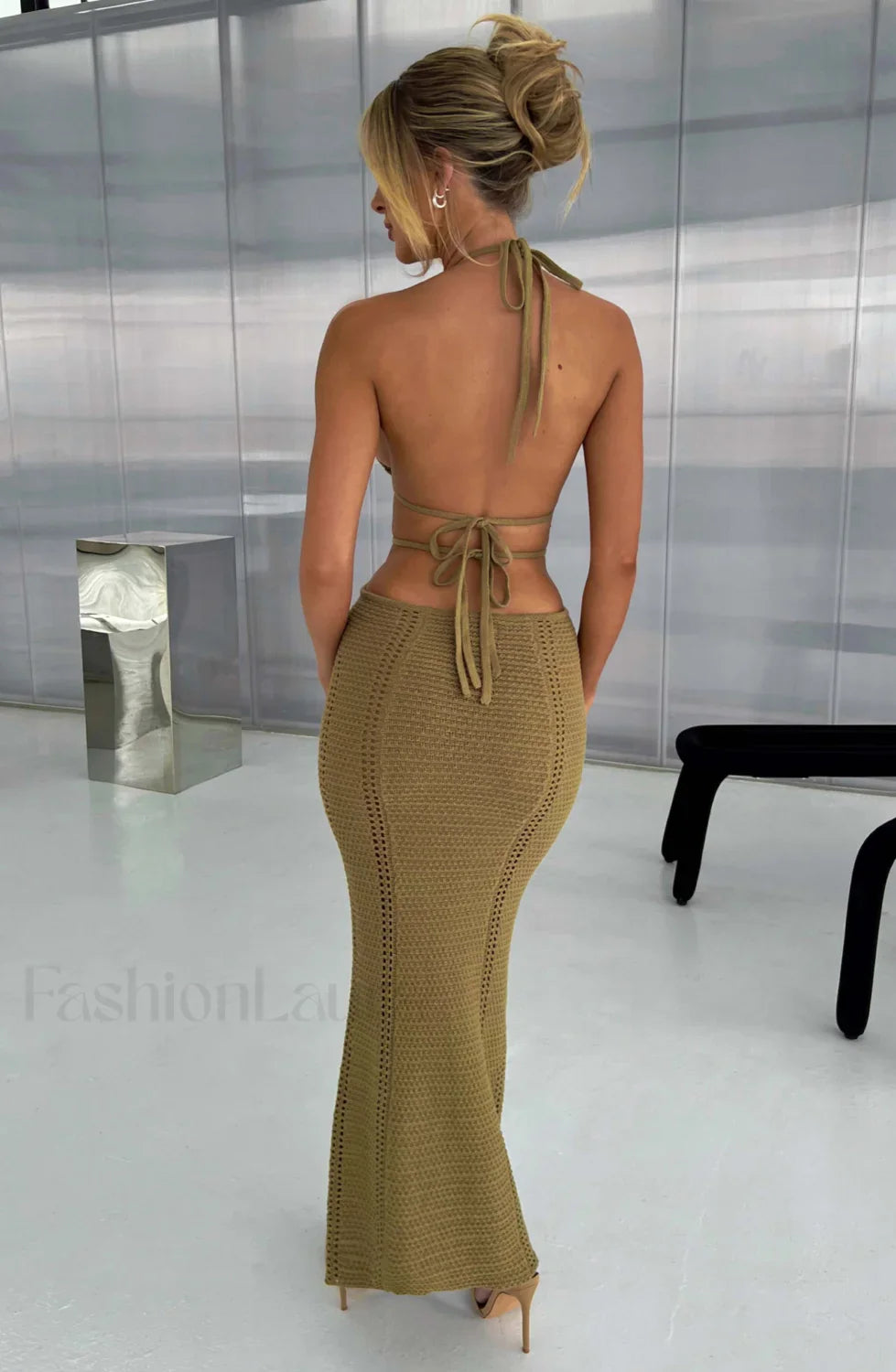 Arabella Maxi Graceful Dress - Khaki