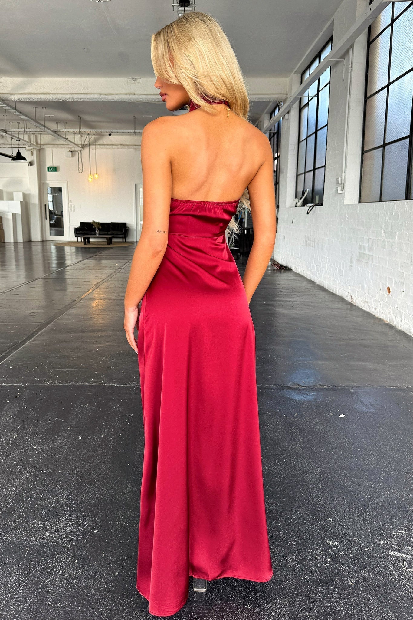 Florencia Halterneck Sleeveless Slit Maxi Dress