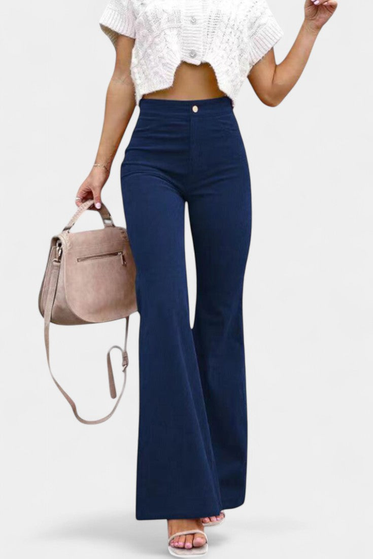 High Waist Corduroy Flare Pants