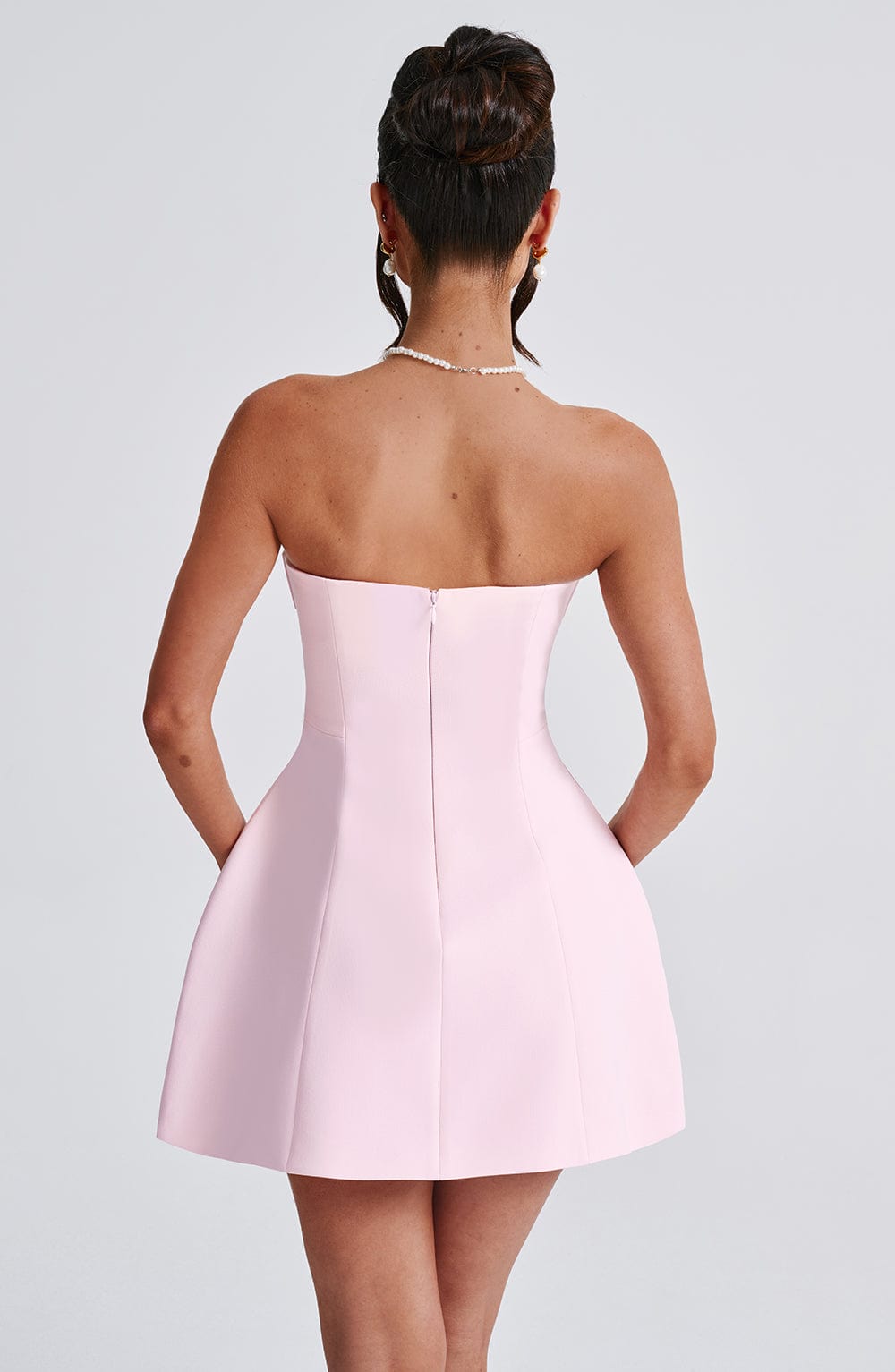 Strapless Structured Bubble Hem A-Line Mini Dress 2