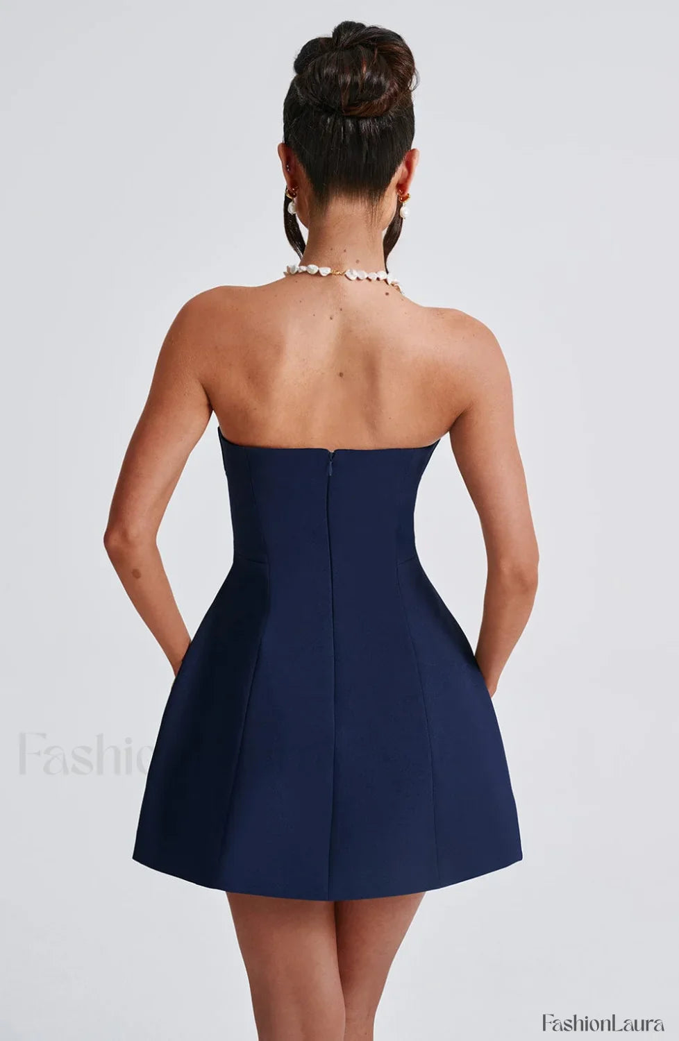 Asha Mini Graceful Dress - Navy