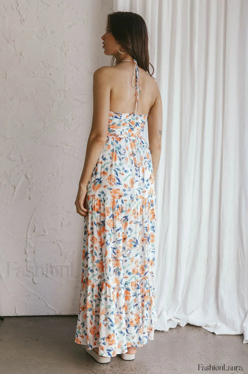 Asiah Halter Stylish Neck Maxi Dress