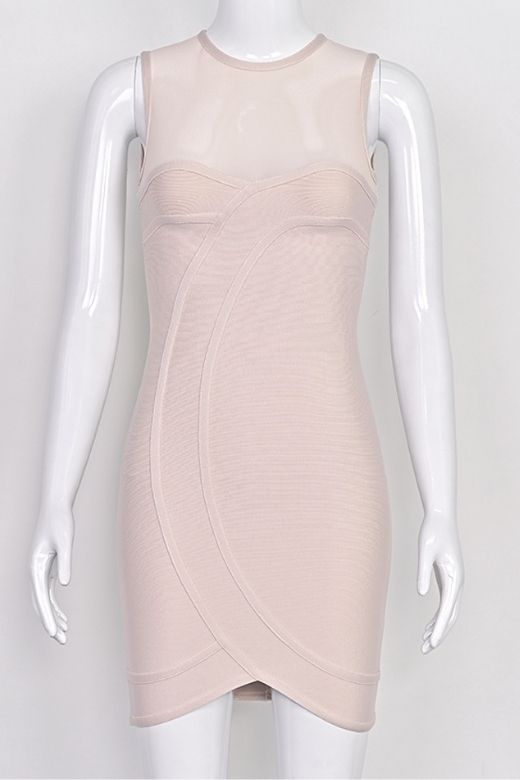 Aspen Bodycon Mini Dress - Nude