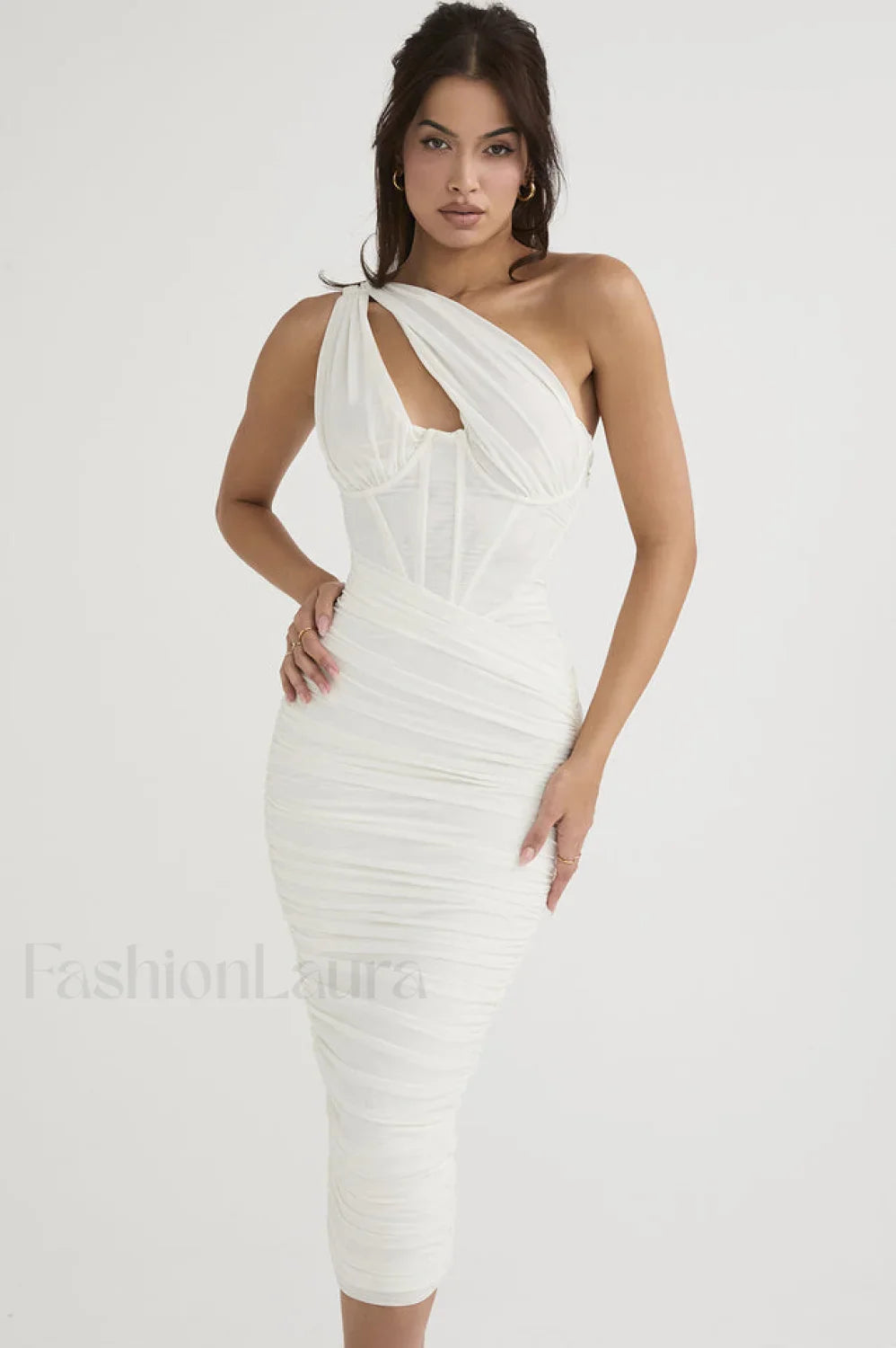Asymmetric Cutout Stylish Midi Dress