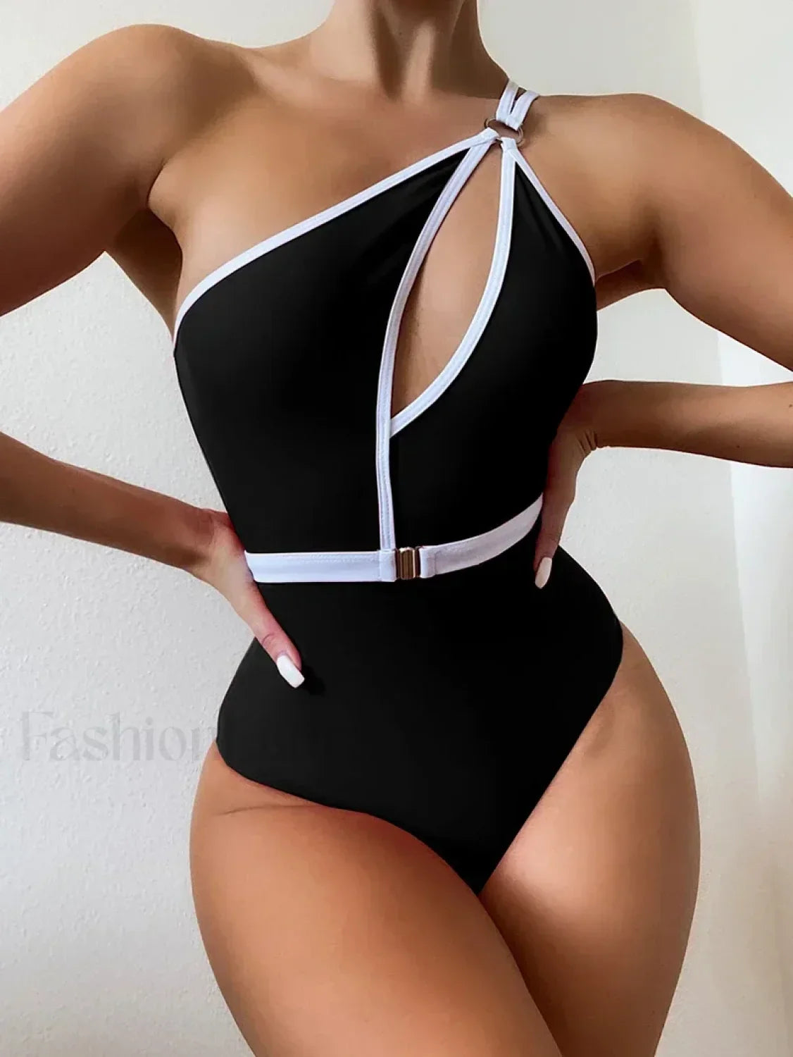 Asymmetric One Shoulder Backless One Piece