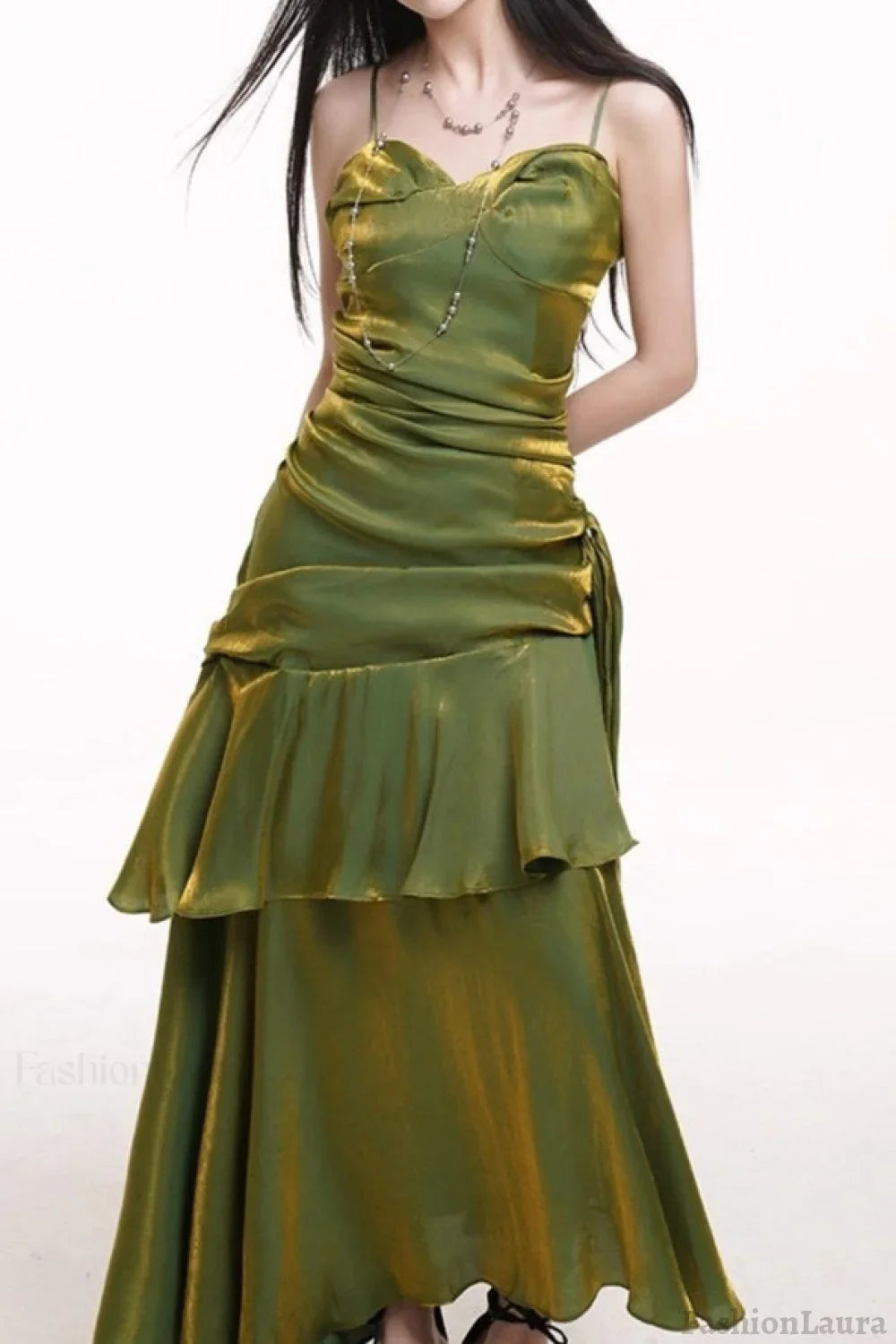 Asymmetrical Burgundy Ruffled Cami Party Dress