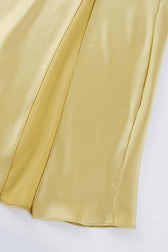 Asymmetrical One Shoulder Backless Midi Dress - Muted Yellow - View 3