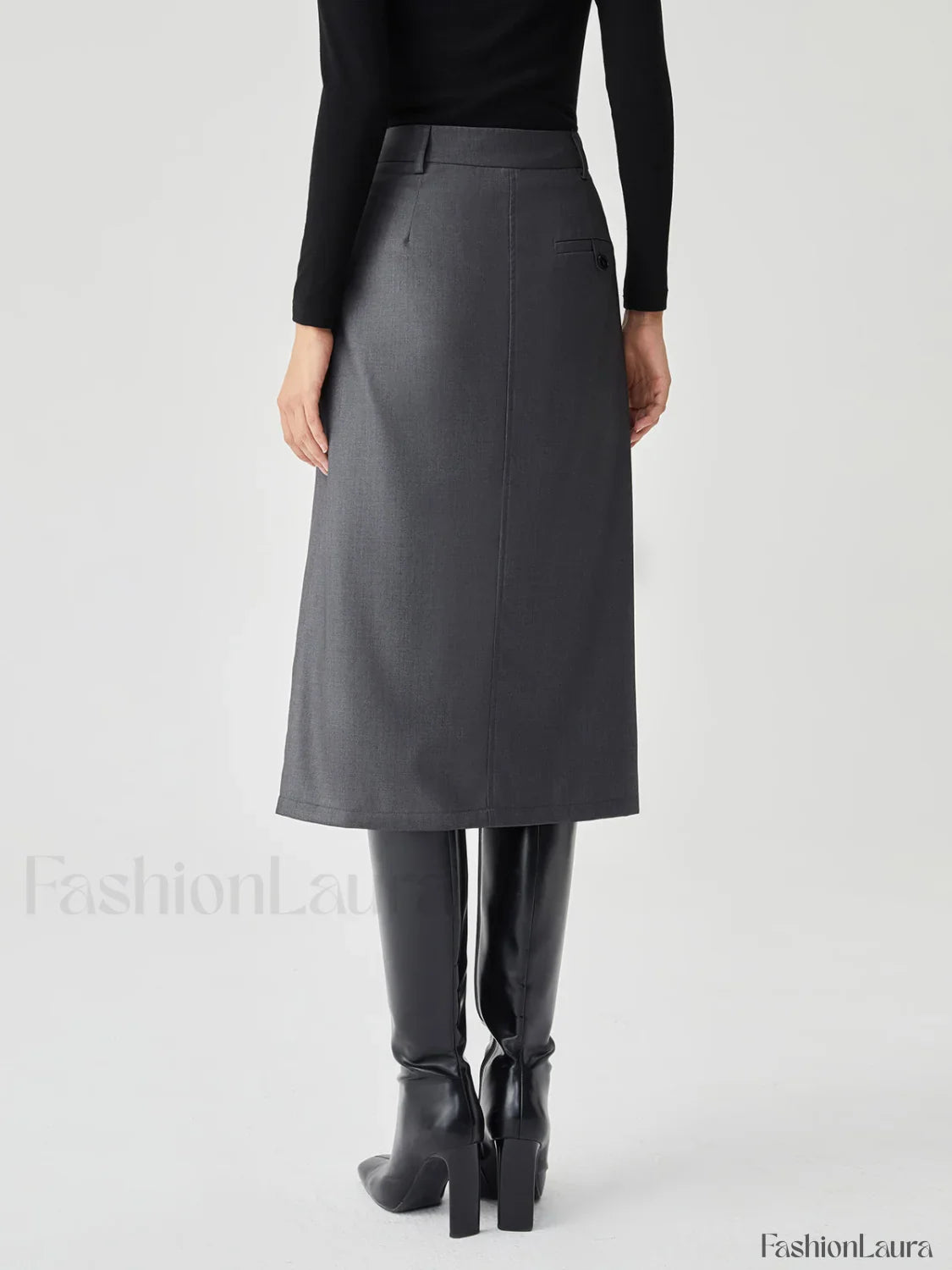 Asymmetrical Pleated Graceful Midi Skirt