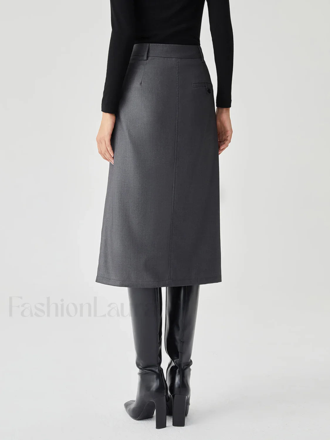 Asymmetrical Pleated Graceful Midi Skirt