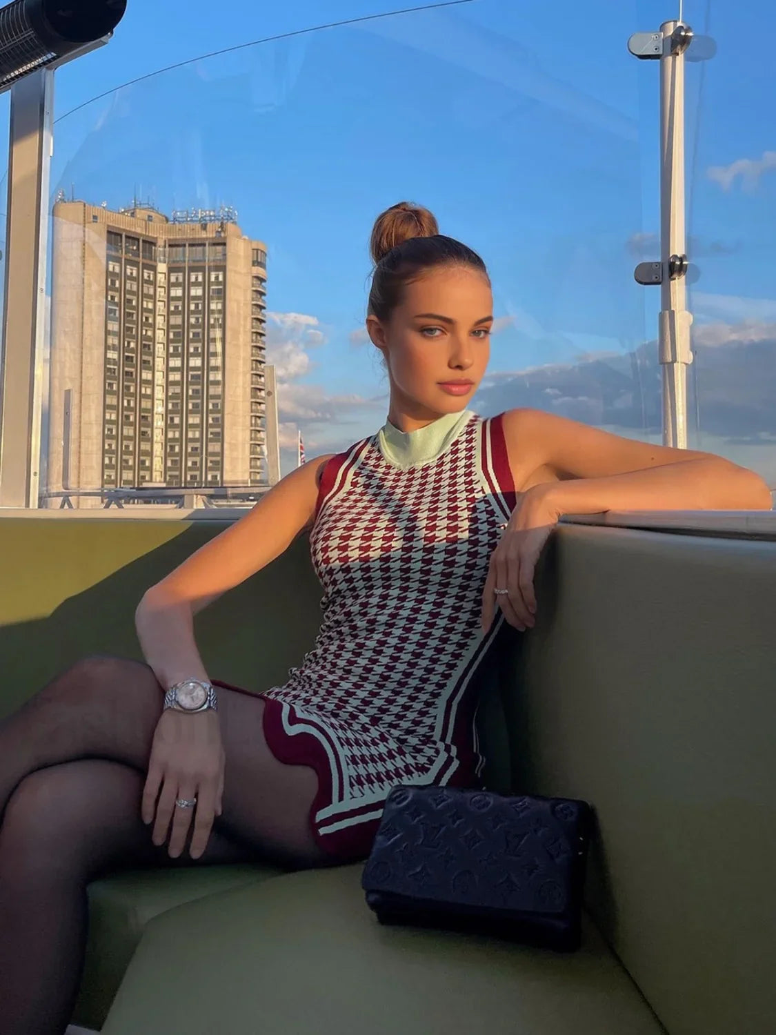 Asymmetrical Wavy Hemline Trendy Sweater Midi Dress