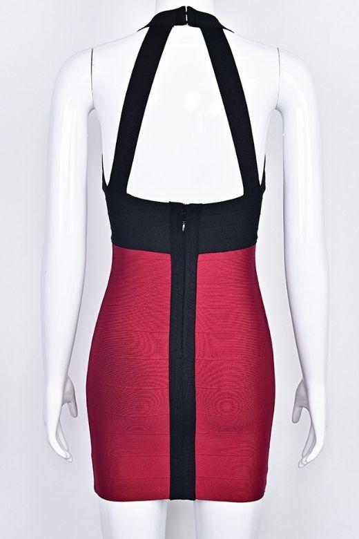 Audrey Bandage Mini Dress - Cherry Red