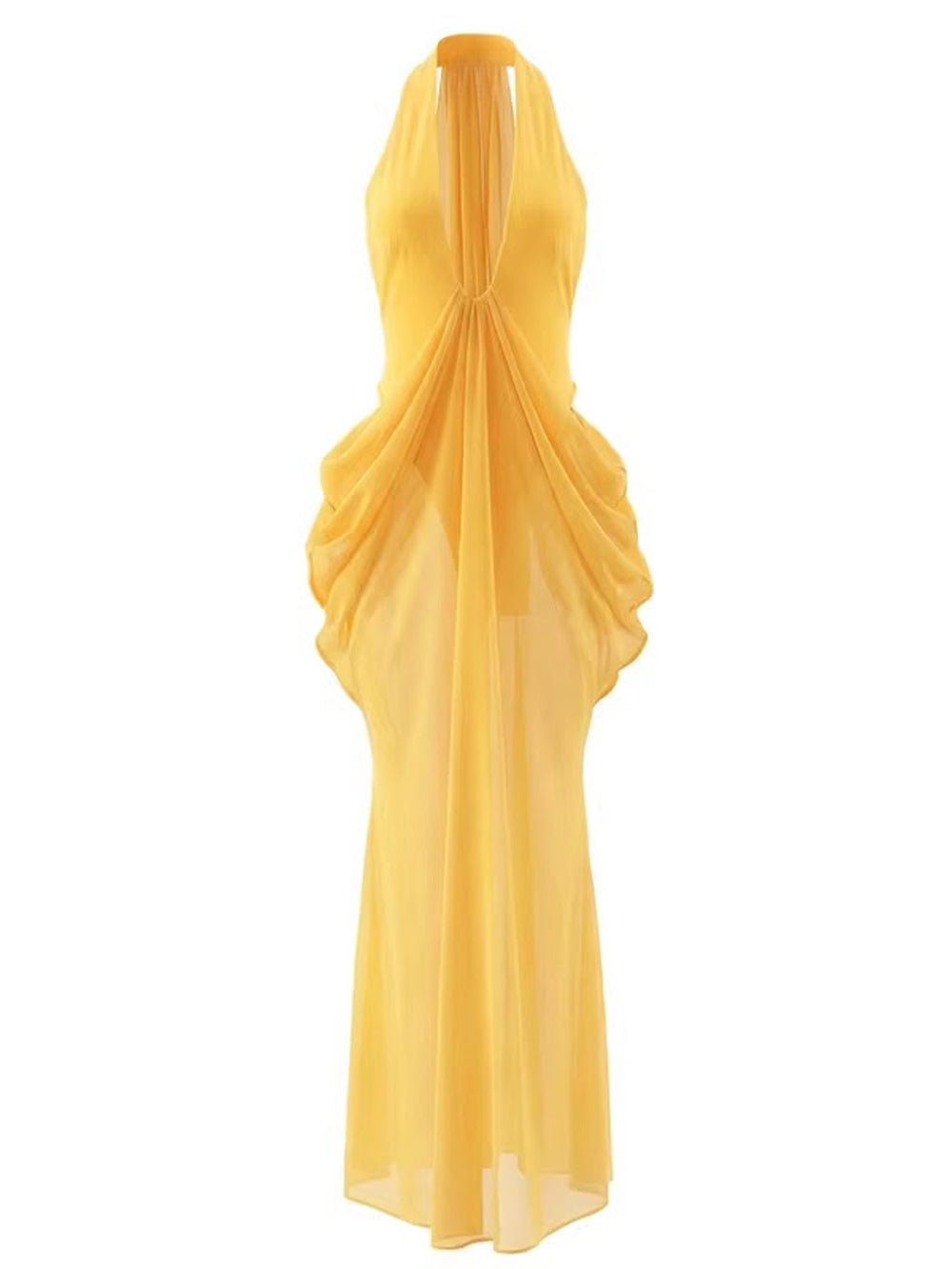Aurelia Draped Halter Maxi Dress
