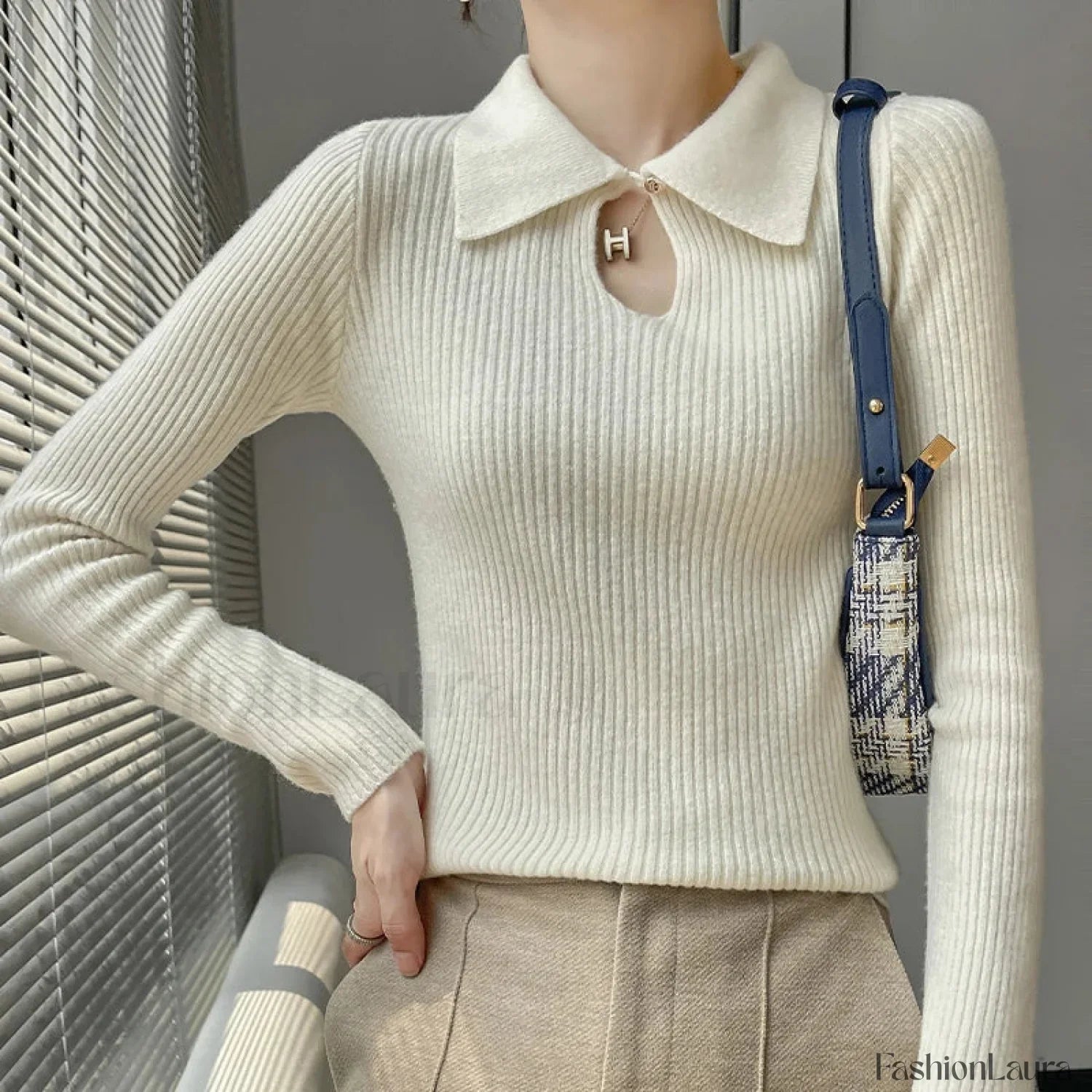 Autumn Winter New Women's Wool Polo Neck Solid Color Thick Slim Cashmere Sweater