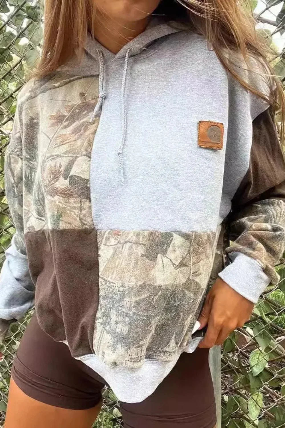 Autumn Winter Patchwork Hooded Hoodie