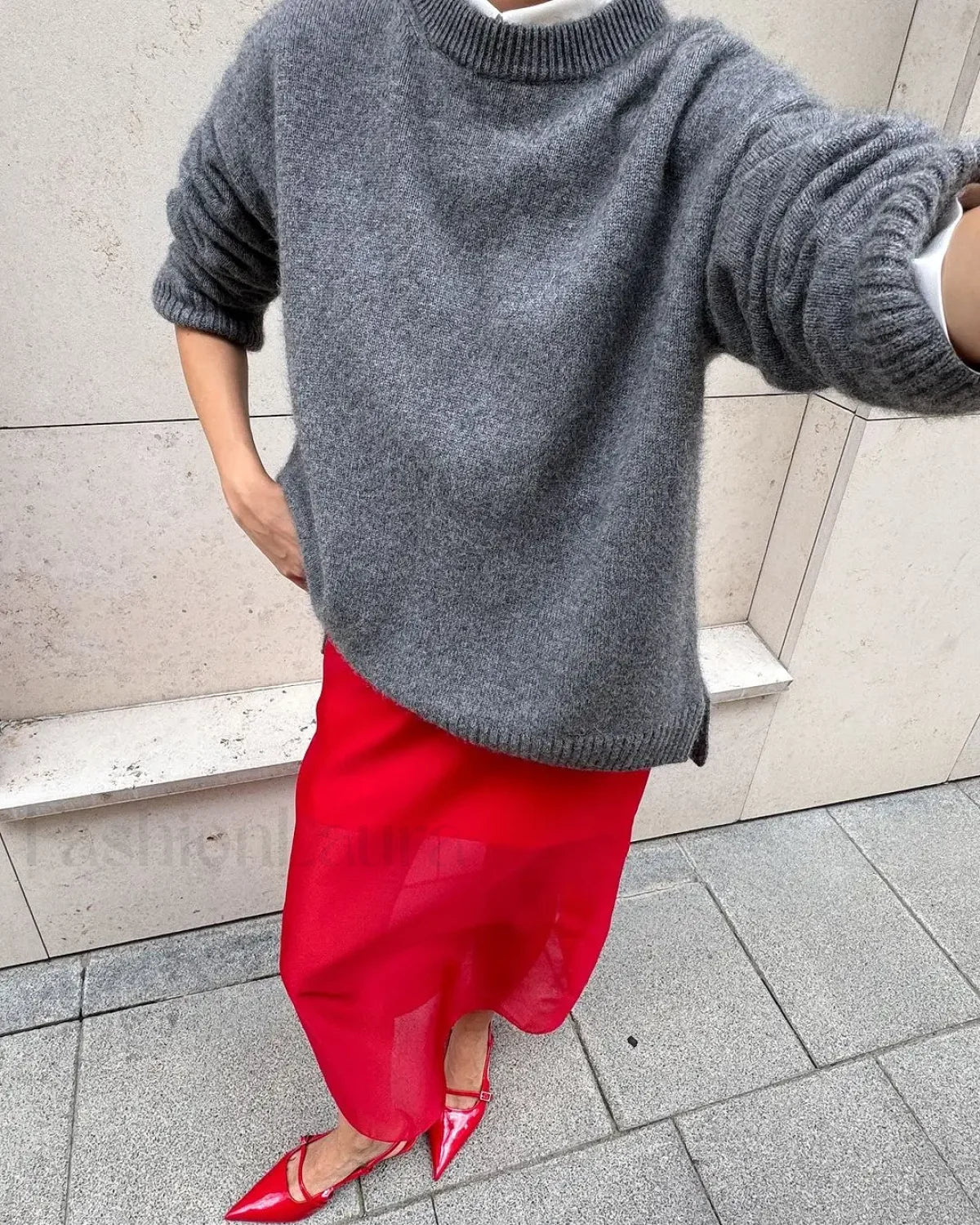 Autumn Women Solid Knitted Fashion Versatile O neck Long Sleeve Basic Casual Sweater Grey / S Sweaters L