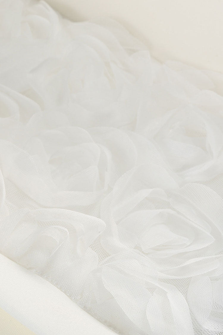 Avant Garde Strapless Corset Puff Peplum 3D Floral Mini Party Dress