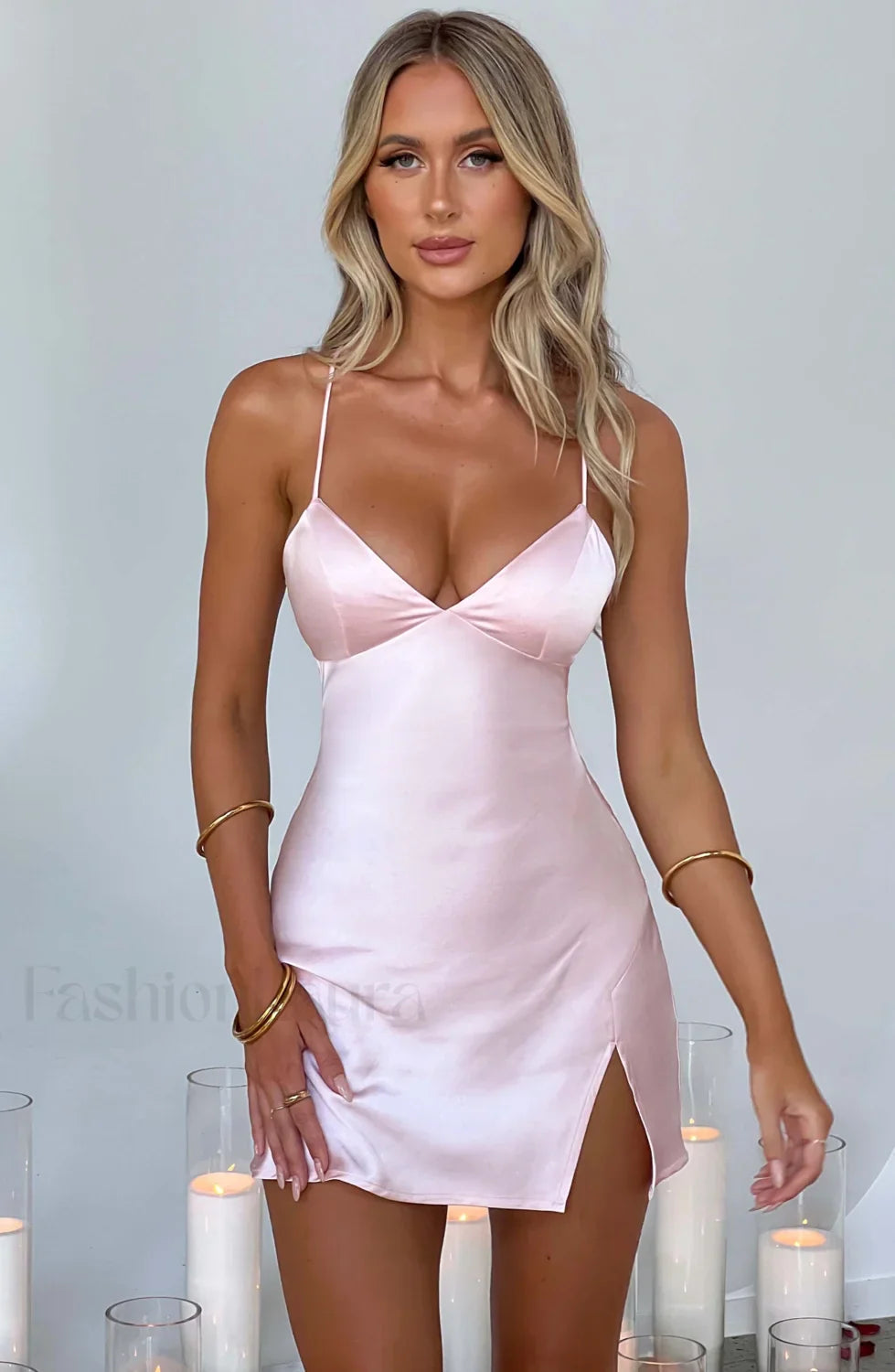 Avril Mini Graceful Dress - Blush