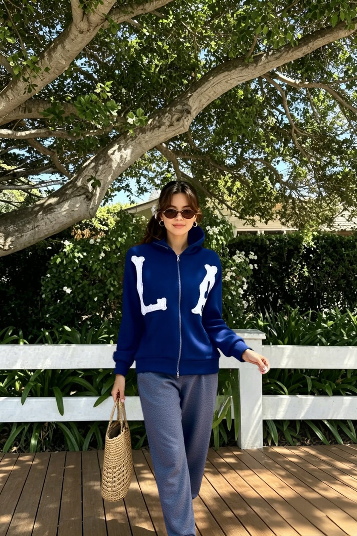 Letter Patch Zip Front Varsity Bomber Jacket 6
