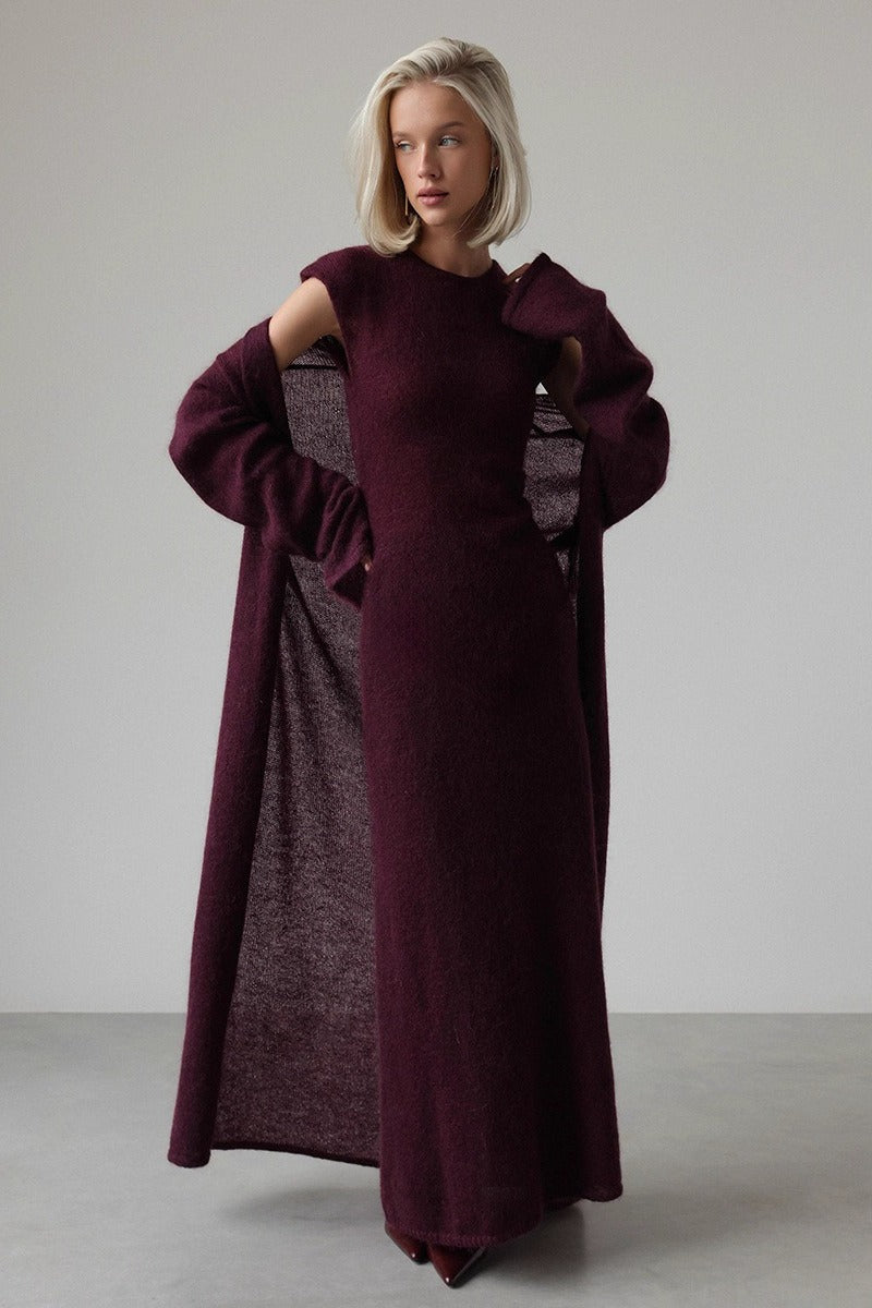 Cardigan Sleeveless Dress Knit Set