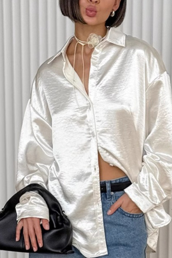 Beige Satin Blouse
