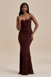 Backless Bodycon Maxi Lace Dress - View 9