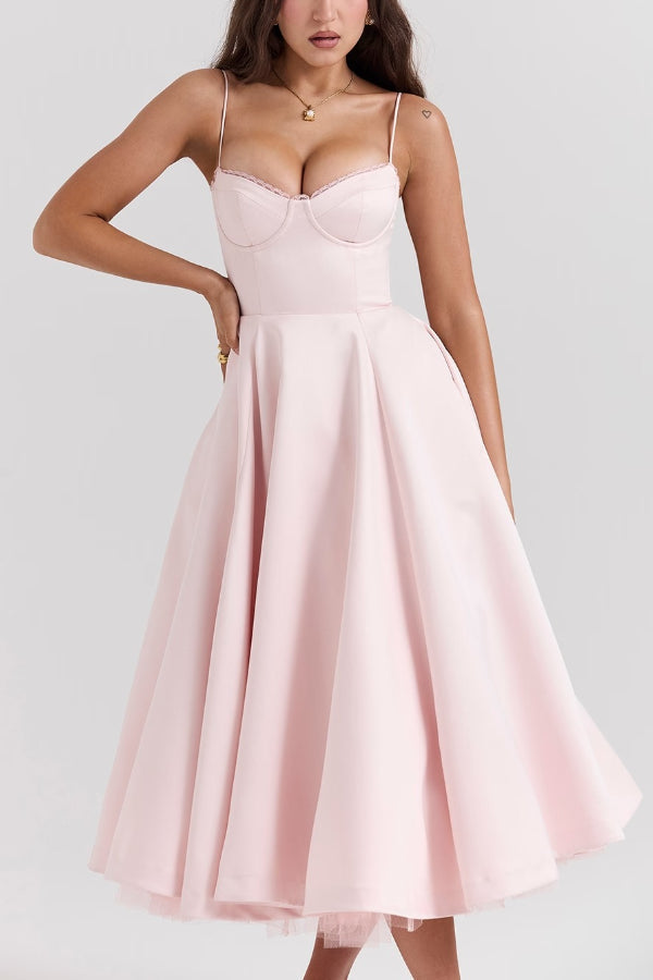 Lorraine Premium Strapless V Neck Sleeveless Tutu Maxi Dress Boutique Edit