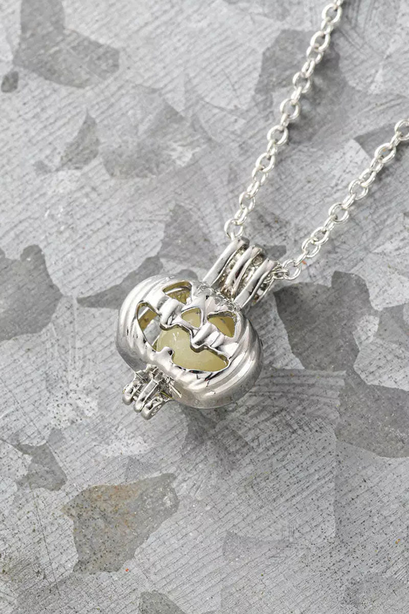 Halloween Pumpkin Face Luminous Pendant Necklace