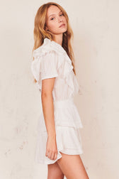 White Lace Layered Mini Dress - View 2