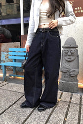 Embroidered Straight-Leg Denim Jeans