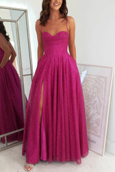 Cinderella Glitter Tulle Fabric Cowl Neck Back Lace-up Maxi Dress - View 5